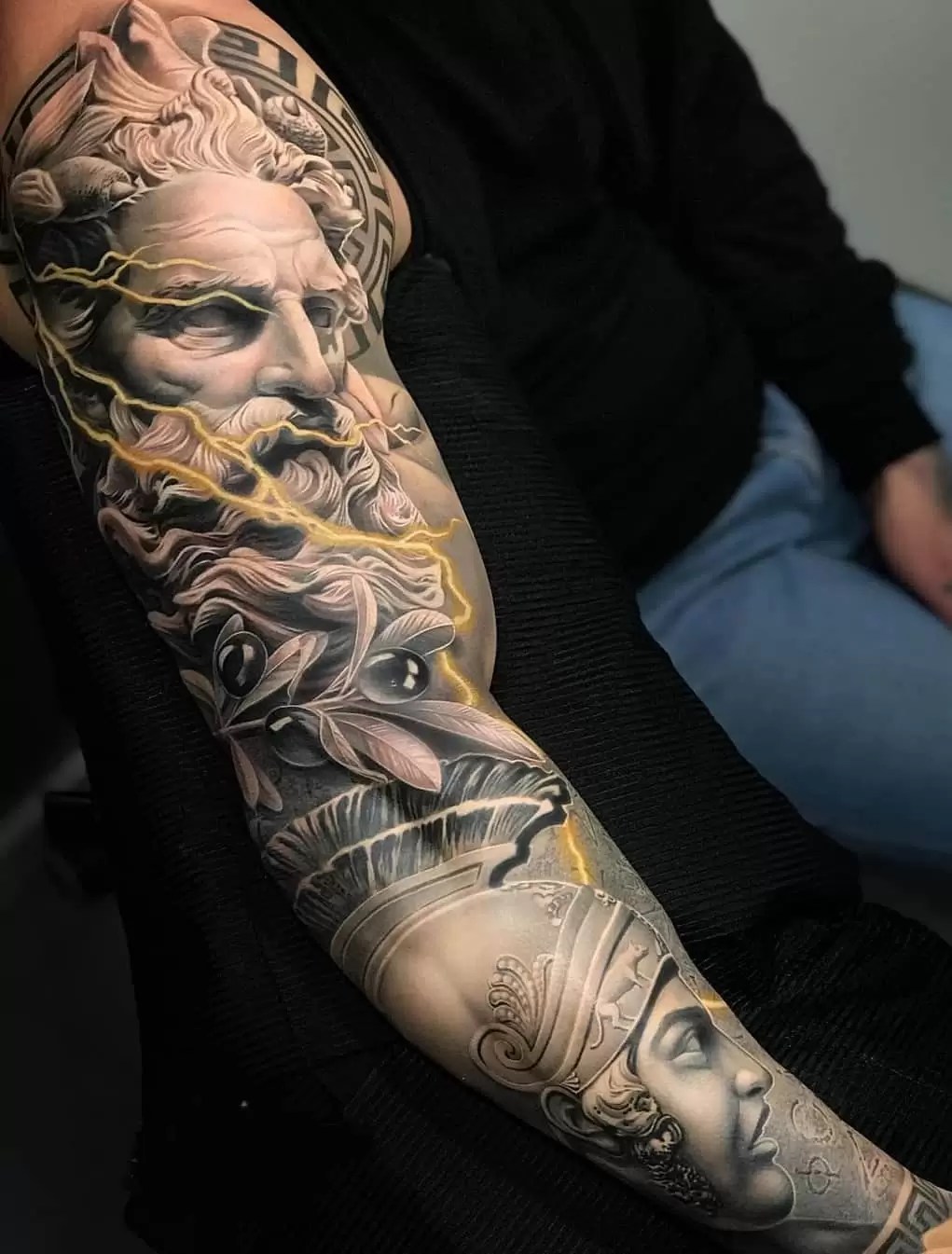 Greek mythology tattoo sleeve