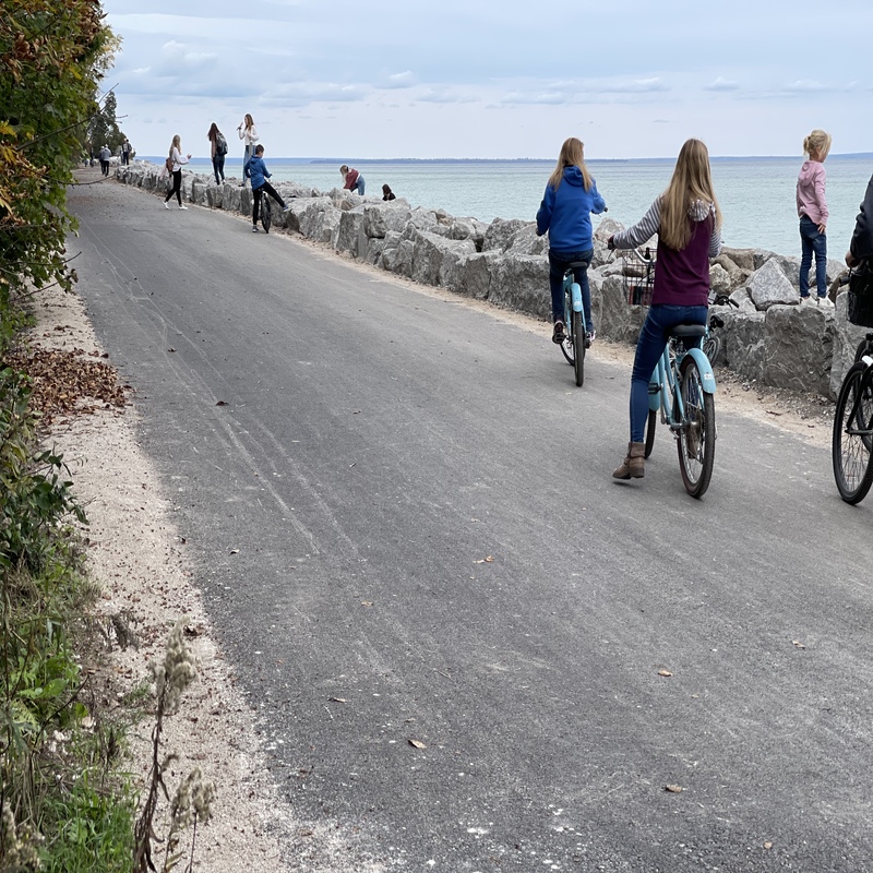 biking around Mackinac Island