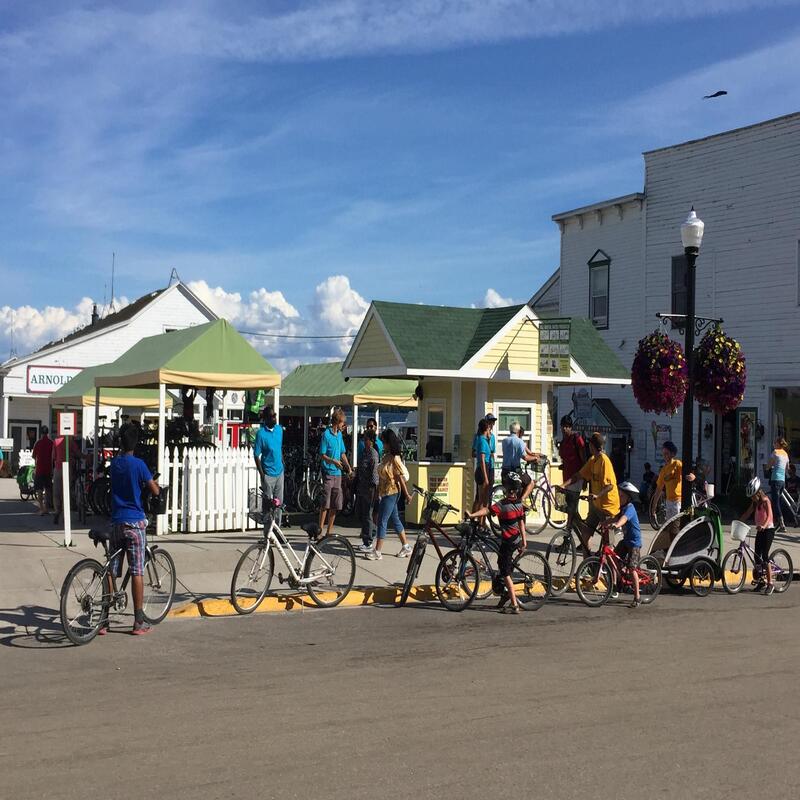 biking around Mackinac Island