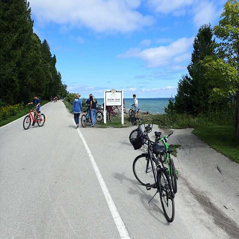 biking around Mackinac Island