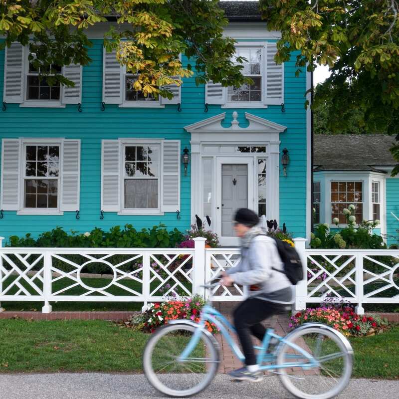 biking around Mackinac Island