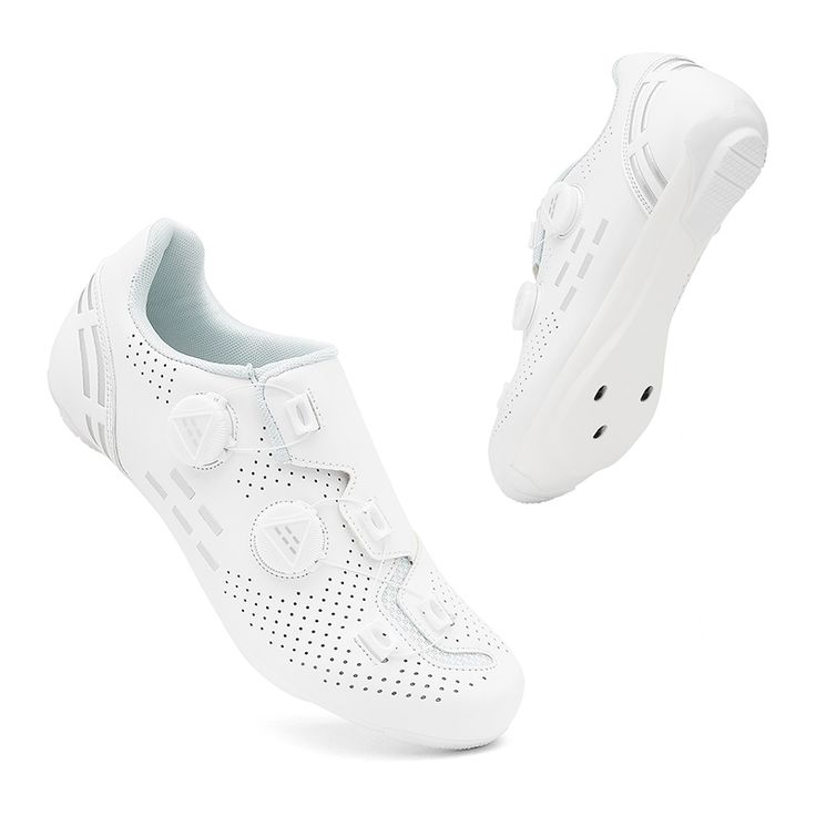 white cycling shoes